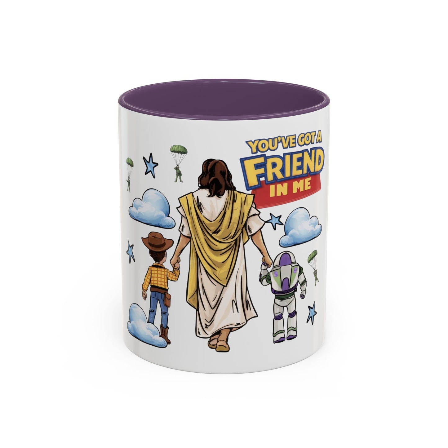 Christian "You've Got a Friend in Me" Coffee Mug — Jesus with Toy Friends (11/15oz)
