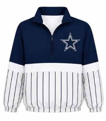 -PRE ORDER- ⚾💙Pinstripe- Dallas Cowboys-Zip Pullover