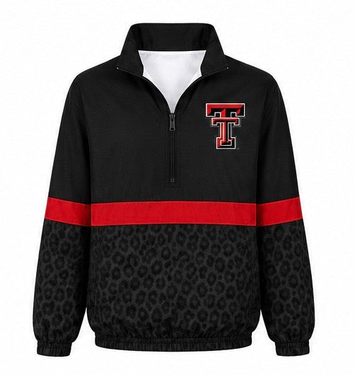 – PRE-ORDER-🖤 Texas Tech Game Day Quarter Zip Pullover *🖤 Black Leopard*