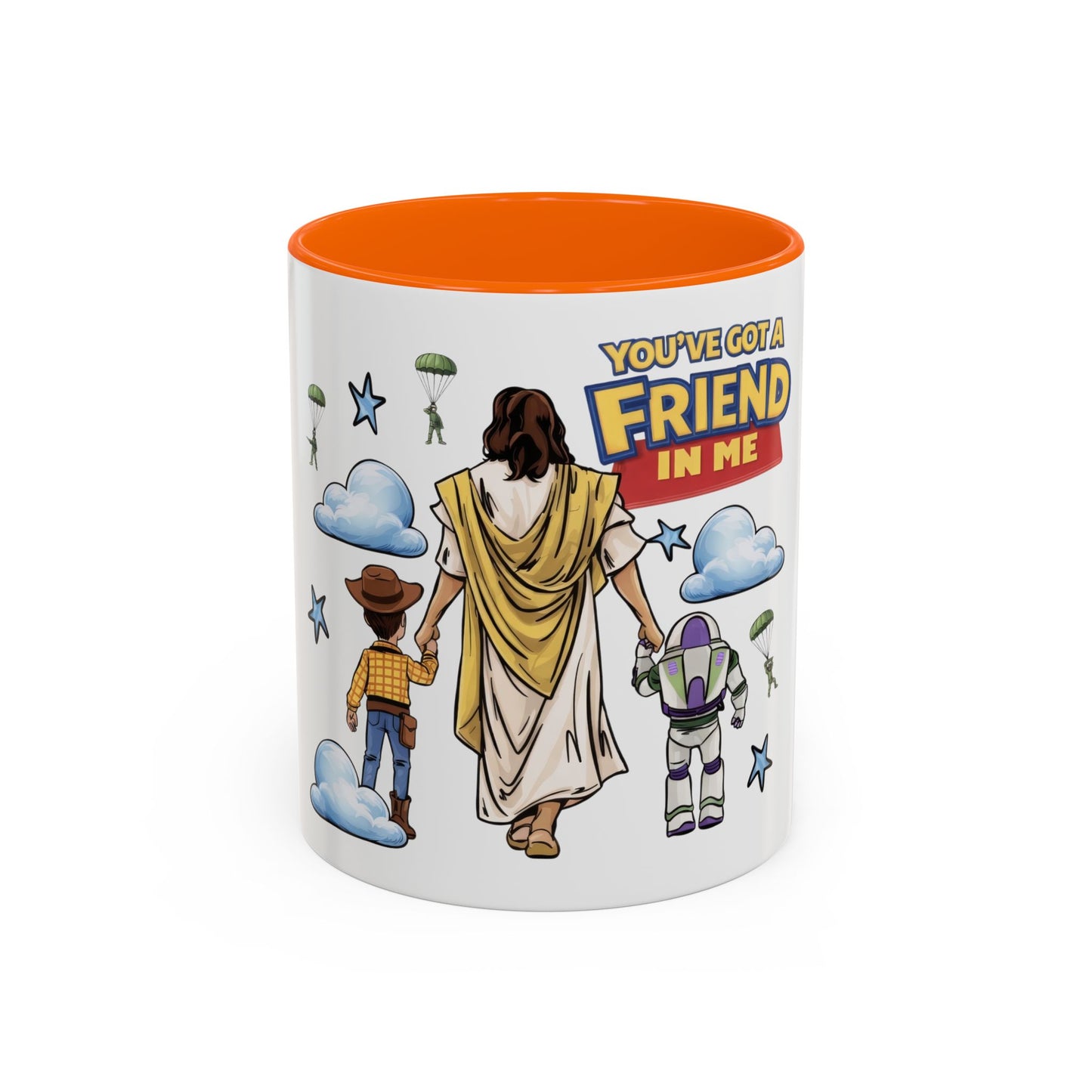 Christian "You've Got a Friend in Me" Coffee Mug — Jesus with Toy Friends (11/15oz)