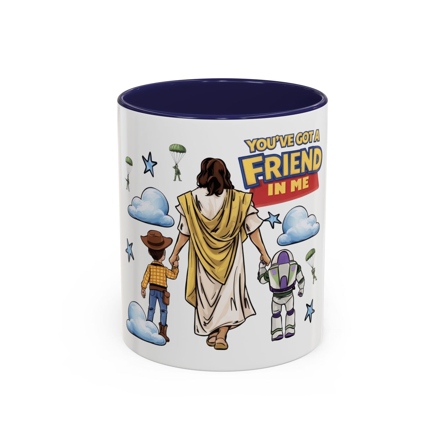 Christian "You've Got a Friend in Me" Coffee Mug — Jesus with Toy Friends (11/15oz)