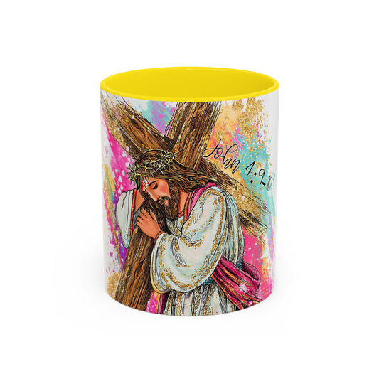 Jesus Carrying Cross Coffee Mug – John 4:9-10