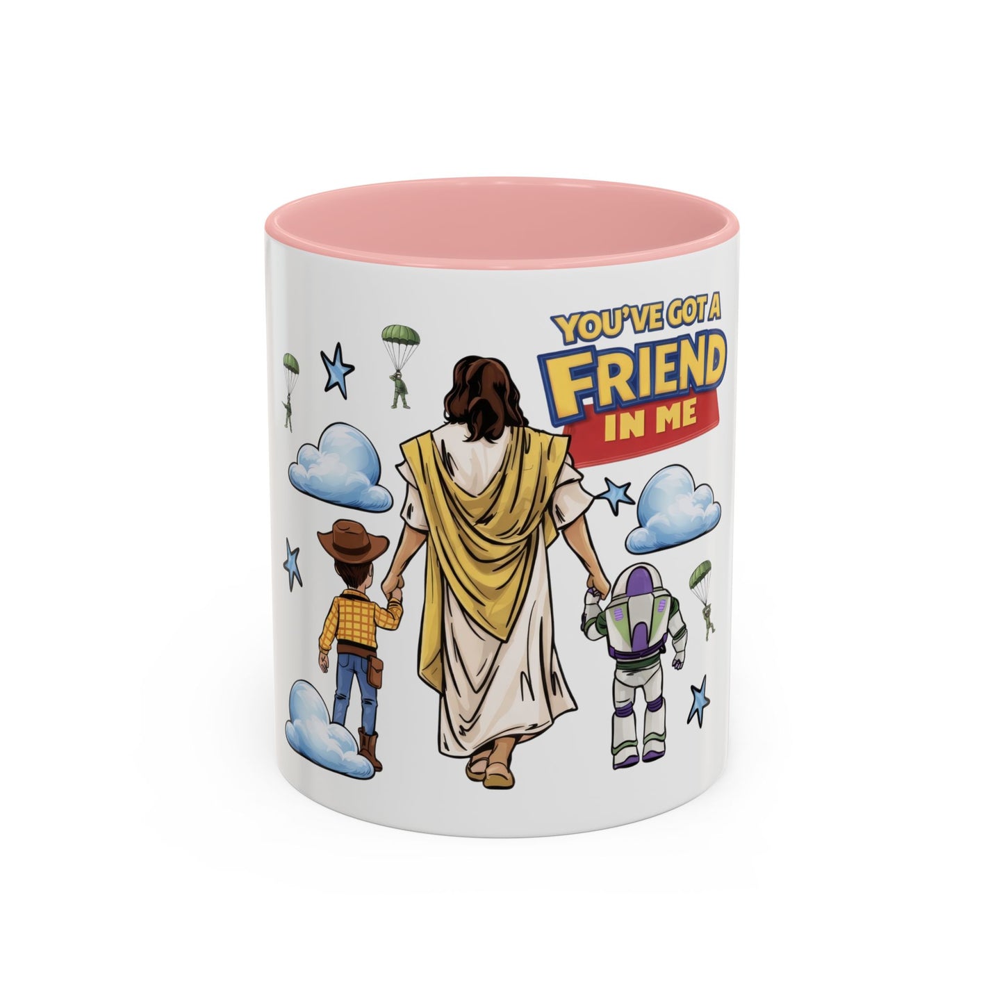 Christian "You've Got a Friend in Me" Coffee Mug — Jesus with Toy Friends (11/15oz)