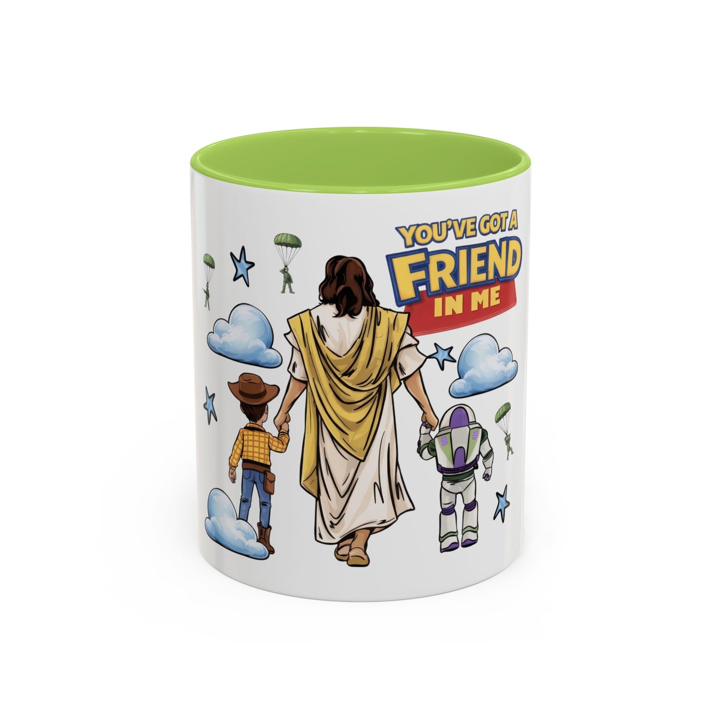 Christian "You've Got a Friend in Me" Coffee Mug — Jesus with Toy Friends (11/15oz)
