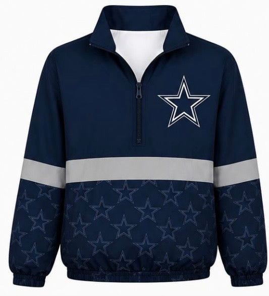 -PRE ORDER- ⭐ Tonal Star Print-💙 Dallas Cowboys Star Print Zip Pullover