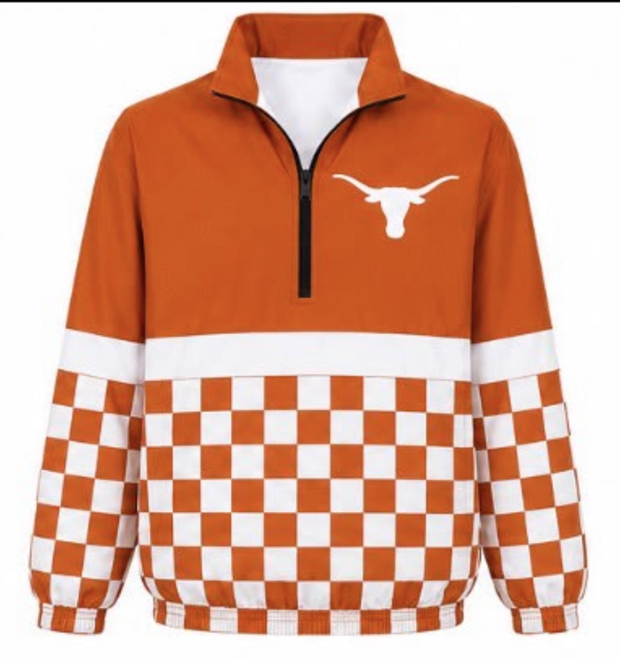 -PRE ORDER- 🧡🤘TEXAS LONGHORN-🧡 🧡 Checkered version- Zip Pullover